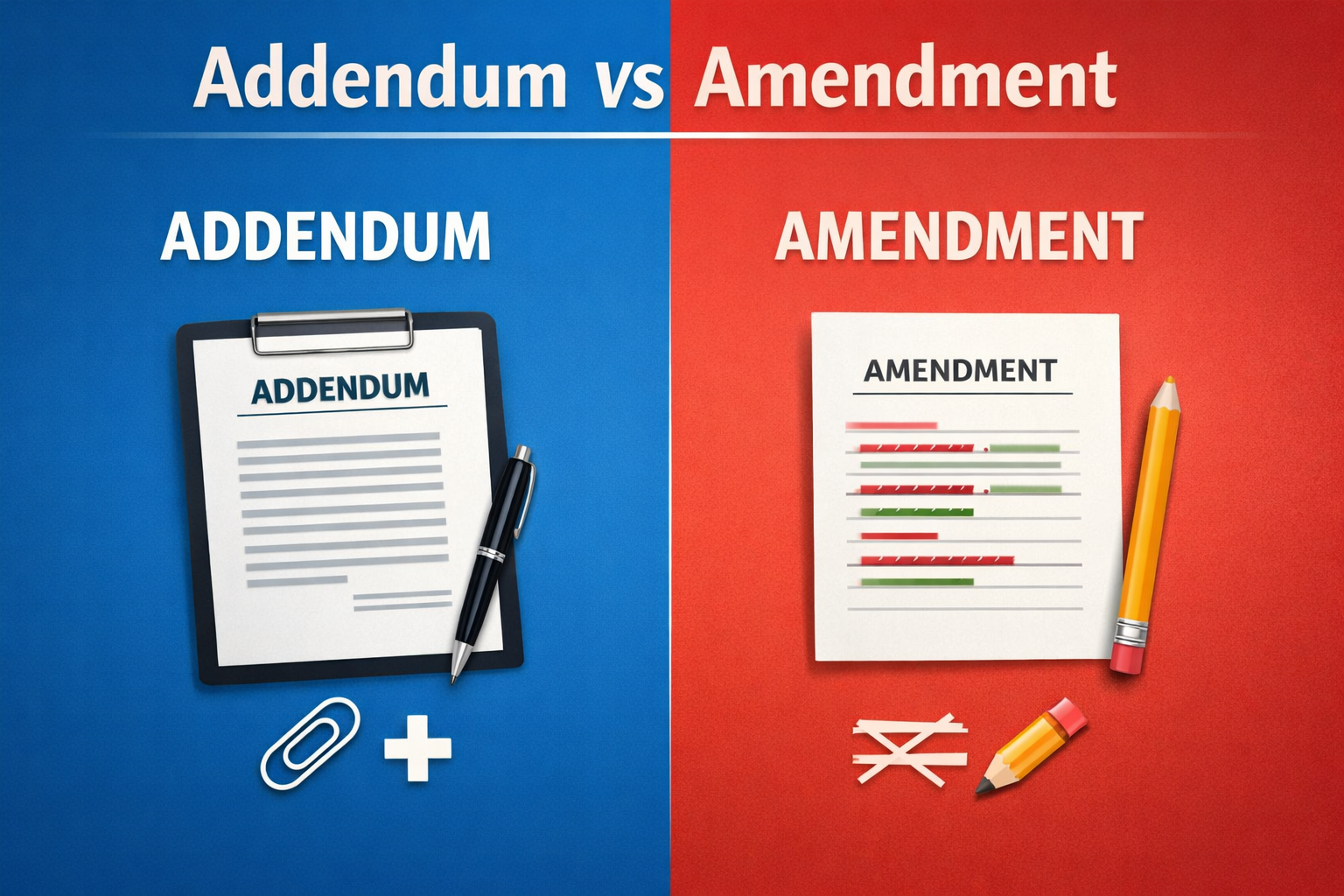 Addendum vs Amendment in Real Estate Contract Management